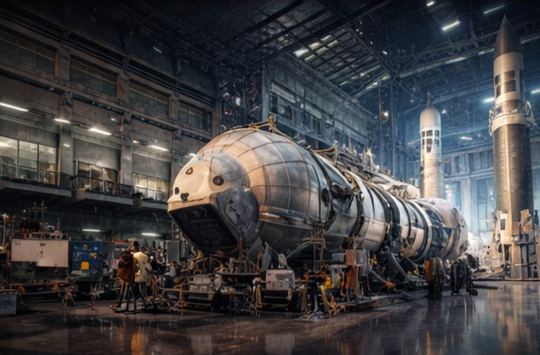 Illustration d'environnement spatial et industriel